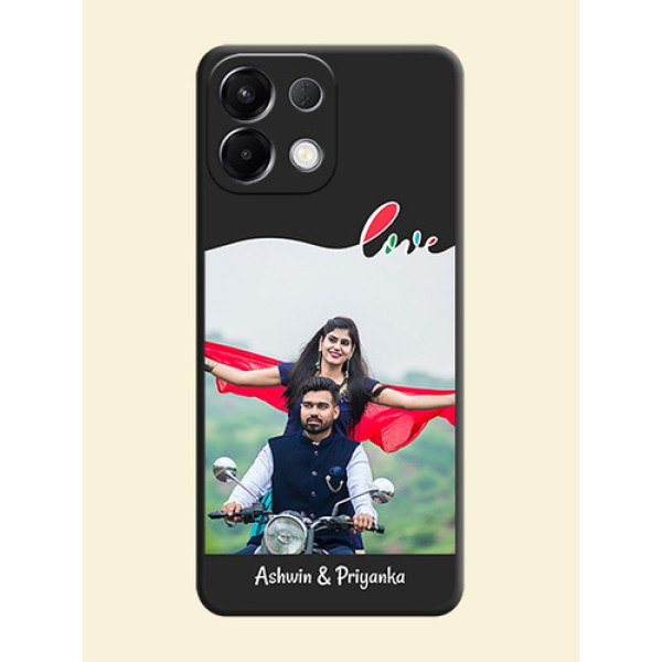 Fall in Love Pattern with Picture on Photo On Space Black Custom Soft Matte Mobile Back Cover - Oppo K13 5G Fall in Love Pattern with Picture on Photo On Space Black Custom Soft Matte Mobile Back Cover - Oppo K13 5G