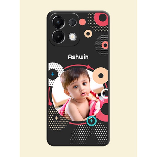 Multicoloured Round Image On Space Black Custom Soft Matte Mobile Back Cover - Oppo K13 5G Multicoloured Round Image On Space Black Custom Soft Matte Mobile Back Cover - Oppo K13 5G
