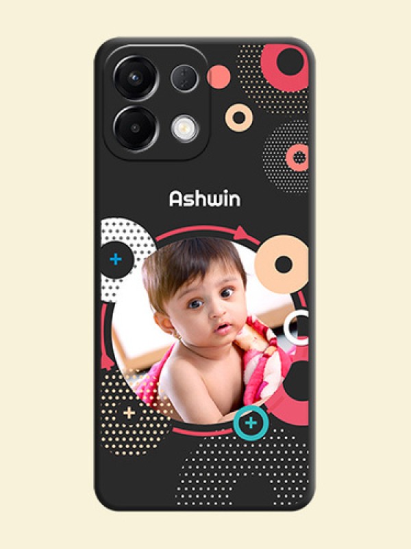 Multicoloured Round Image On Space Black Custom Soft Matte Mobile Back Cover - Oppo K13 5G