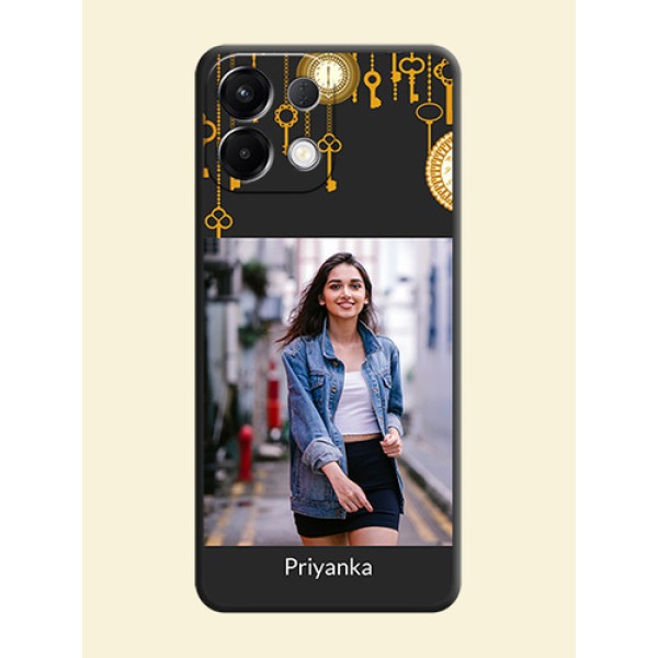 Decorative Design with Text On Space Black Custom Soft Matte Mobile Back Cover - Oppo K13 5G Decorative Design with Text On Space Black Custom Soft Matte Mobile Back Cover - Oppo K13 5G