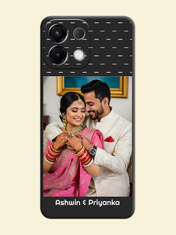 Line Pattern Design with Text On Space Black Custom Soft Matte Mobile Back Cover - Oppo K13 5G