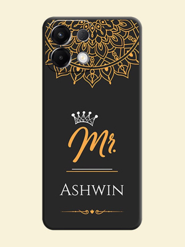 Mr Name with Floral Design On Space Black Custom Soft Matte Mobile Back Cover - Oppo K13 5G