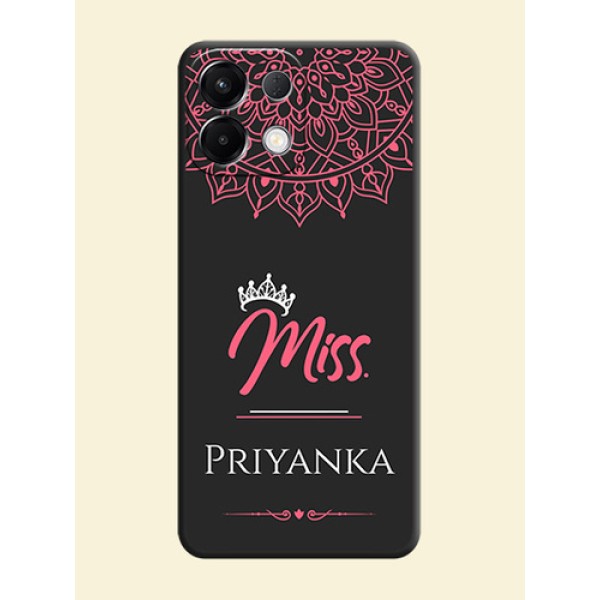 Mrs Name with Floral Design On Space Black Custom Soft Matte Mobile Back Cover - Oppo K13 5G Mrs Name with Floral Design On Space Black Custom Soft Matte Mobile Back Cover - Oppo K13 5G
