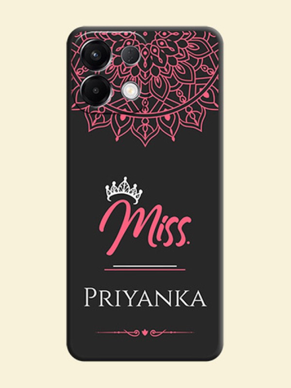 Mrs Name with Floral Design On Space Black Custom Soft Matte Mobile Back Cover - Oppo K13 5G