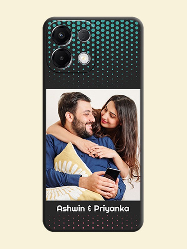 Faded Dots with Grunge Photo Frame and Text On Space Black Custom Soft Matte Mobile Back Cover - Oppo K13 5G