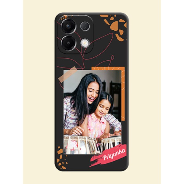 Orange Photo Frame On Space Black Custom Soft Matte Mobile Back Cover - Oppo K13 5G Orange Photo Frame On Space Black Custom Soft Matte Mobile Back Cover - Oppo K13 5G