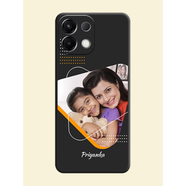 Yellow Triangle on Photo On Space Black Custom Soft Matte Mobile Back Cover - Oppo K13 5G