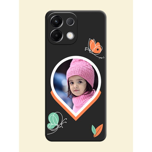 Upload Pic With Simple Butterly Design On Space Black Custom Soft Matte Mobile Back Cover - Oppo K13 5G Upload Pic With Simple Butterly Design On Space Black Custom Soft Matte Mobile Back Cover - Oppo K13 5G