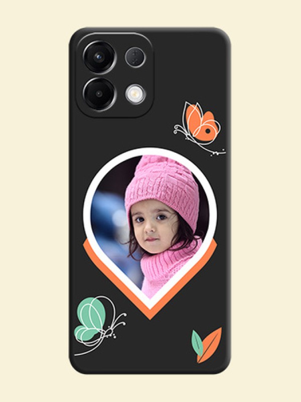 Upload Pic With Simple Butterly Design On Space Black Custom Soft Matte Mobile Back Cover - Oppo K13 5G