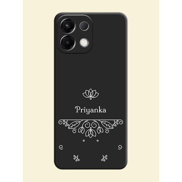 Lotus Garden Custom Text On Space Black Custom Soft Matte Mobile Back Cover - Oppo K13 5G Lotus Garden Custom Text On Space Black Custom Soft Matte Mobile Back Cover - Oppo K13 5G