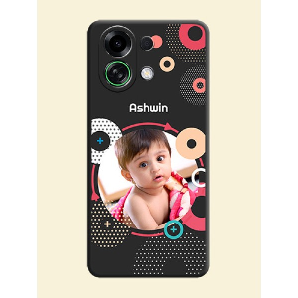 Multicoloured Round Image On Space Black Custom Soft Matte Mobile Back Cover - Oppo K13 Turbo 5G Multicoloured Round Image On Space Black Custom Soft Matte Mobile Back Cover - Oppo K13 Turbo 5G