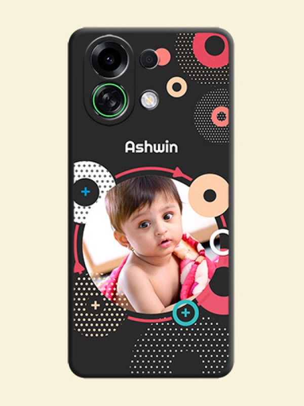 Multicoloured Round Image On Space Black Custom Soft Matte Mobile Back Cover - Oppo K13 Turbo 5G