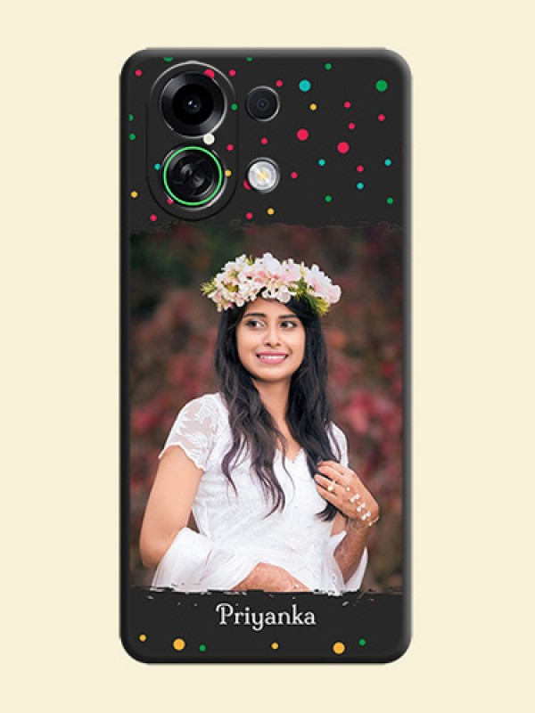 Multicolor Dotted Pattern with Text On Space Black Custom Soft Matte Mobile Back Cover - Oppo K13 Turbo 5G