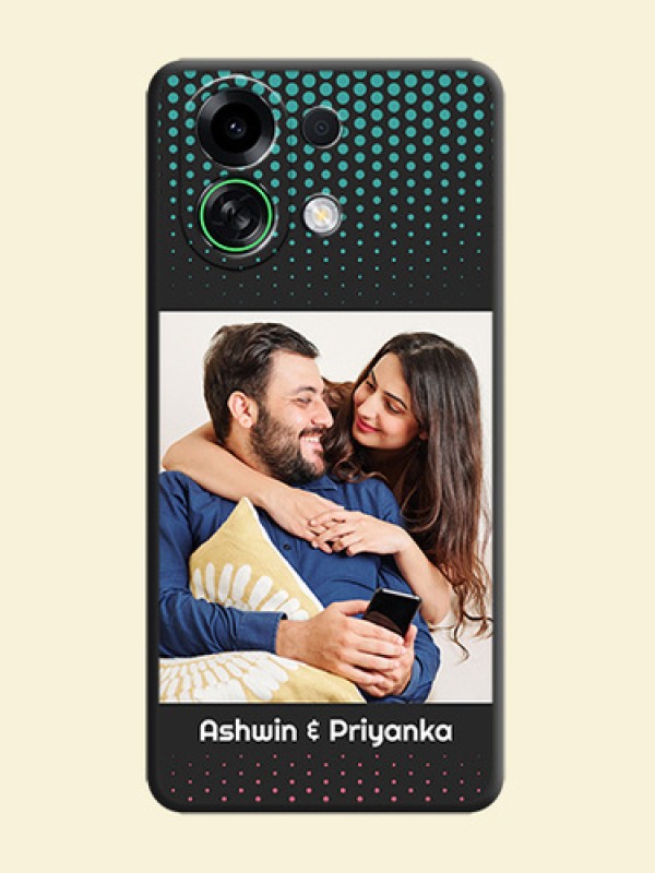 Faded Dots with Grunge Photo Frame and Text On Space Black Custom Soft Matte Mobile Back Cover - Oppo K13 Turbo 5G