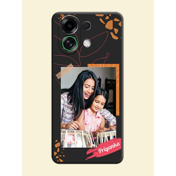Orange Photo Frame On Space Black Custom Soft Matte Mobile Back Cover - Oppo K13 Turbo 5G Orange Photo Frame On Space Black Custom Soft Matte Mobile Back Cover - Oppo K13 Turbo 5G