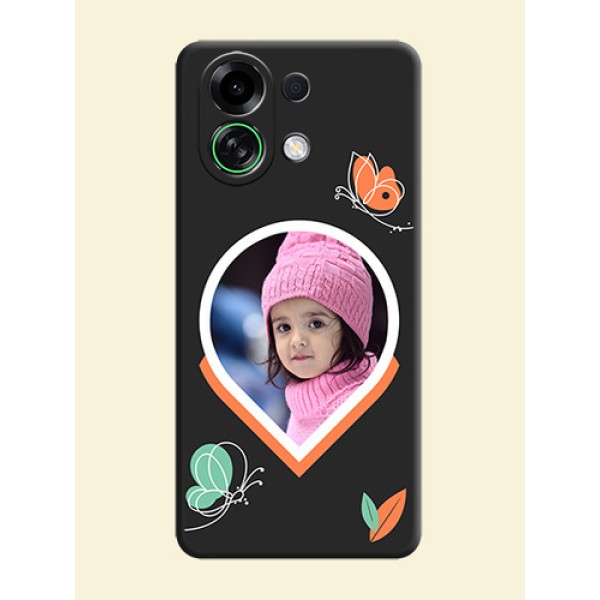 Upload Pic With Simple Butterly Design On Space Black Custom Soft Matte Mobile Back Cover - Oppo K13 Turbo 5G Upload Pic With Simple Butterly Design On Space Black Custom Soft Matte Mobile Back Cover - Oppo K13 Turbo 5G