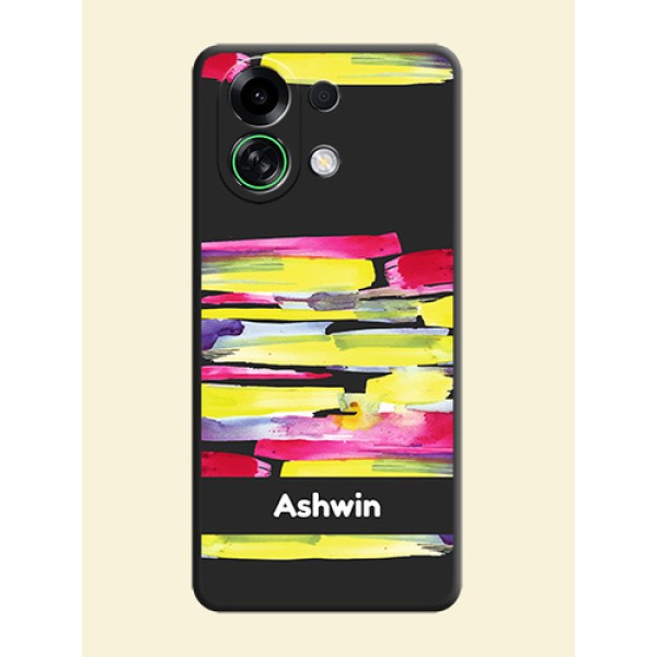 Brush Coloured On Space Black Custom Soft Matte Mobile Back Cover - Oppo K13 Turbo Pro 5G Brush Coloured On Space Black Custom Soft Matte Mobile Back Cover - Oppo K13 Turbo Pro 5G
