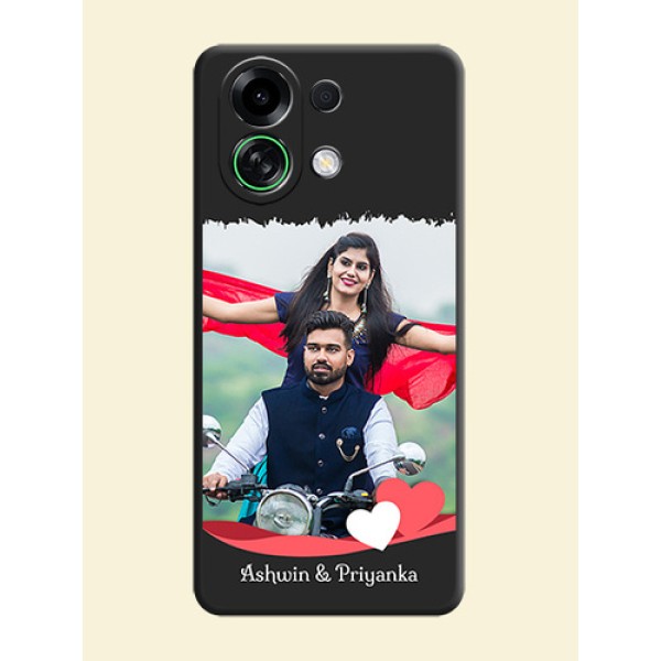 Pin Color Love Shaped Ribbon Design with Text On Space Black Custom Soft Matte Mobile Back Cover - Oppo K13 Turbo Pro 5G Pin Color Love Shaped Ribbon Design with Text On Space Black Custom Soft Matte Mobile Back Cover - Oppo K13 Turbo Pro 5G
