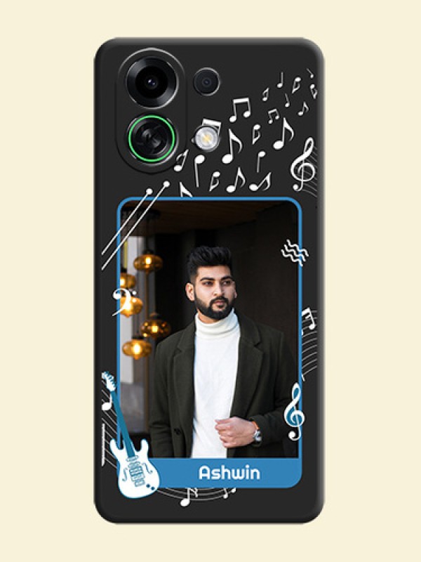 Musical Theme Design with Text on Photo On Space Black Custom Soft Matte Mobile Back Cover - Oppo K13 Turbo Pro 5G