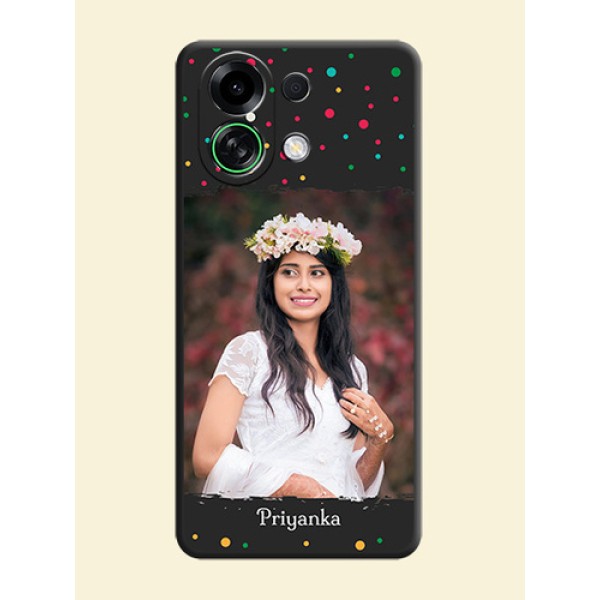 Multicolor Dotted Pattern with Text On Space Black Custom Soft Matte Mobile Back Cover - Oppo K13 Turbo Pro 5G