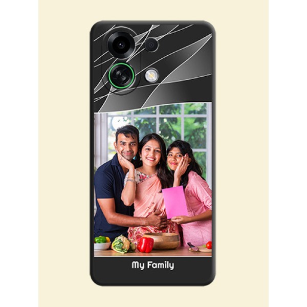 Mixed Wave Lines on Photo On Space Black Custom Soft Matte Mobile Back Cover - Oppo K13 Turbo Pro 5G Mixed Wave Lines on Photo On Space Black Custom Soft Matte Mobile Back Cover - Oppo K13 Turbo Pro 5G