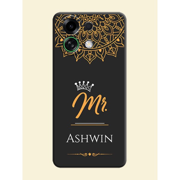 Mr Name with Floral Design On Space Black Custom Soft Matte Mobile Back Cover - Oppo K13 Turbo Pro 5G Mr Name with Floral Design On Space Black Custom Soft Matte Mobile Back Cover - Oppo K13 Turbo Pro 5G