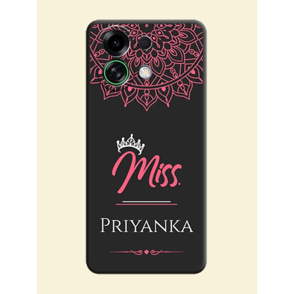 Mrs Name with Floral Design On Space Black Custom Soft Matte Mobile Back Cover - Oppo K13 Turbo Pro 5G Mrs Name with Floral Design On Space Black Custom Soft Matte Mobile Back Cover - Oppo K13 Turbo Pro 5G