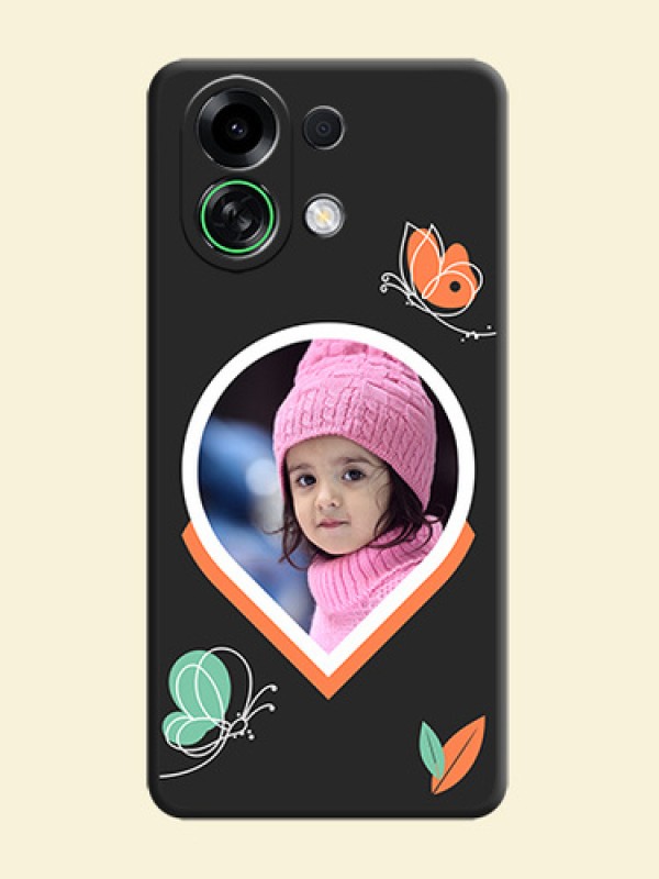 Upload Pic With Simple Butterly Design On Space Black Custom Soft Matte Mobile Back Cover - Oppo K13 Turbo Pro 5G