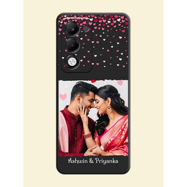 Fall in Love with Your Partner on Photo On Space Black Custom Soft Matte Mobile Back Cover - Oppo k13x 5G Fall in Love with Your Partner on Photo On Space Black Custom Soft Matte Mobile Back Cover - Oppo k13x 5G