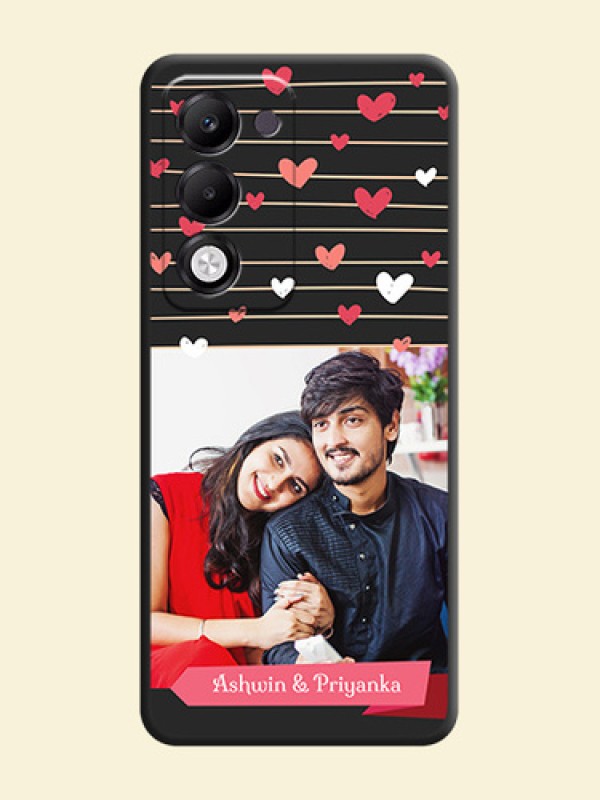 Love Pattern with Name on Pink Ribbon on Photo On Space Black Custom Soft Matte Mobile Back Cover - Oppo k13x 5G