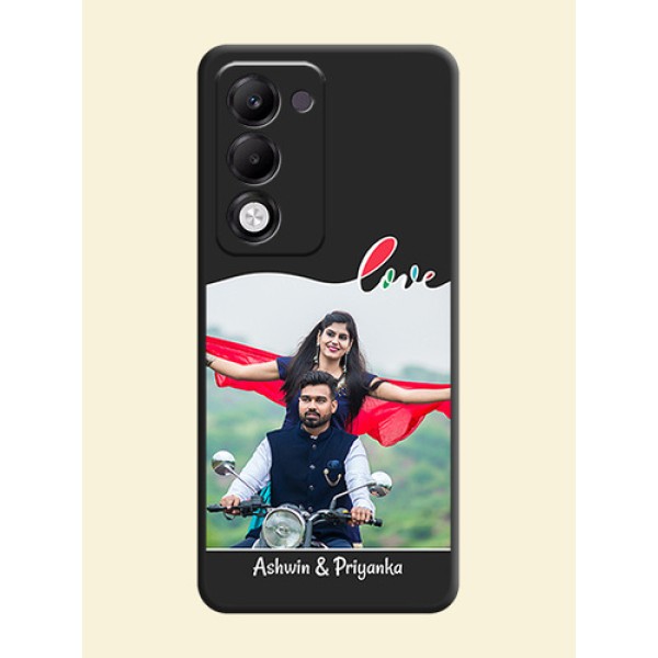 Fall in Love Pattern with Picture on Photo On Space Black Custom Soft Matte Mobile Back Cover - Oppo k13x 5G Fall in Love Pattern with Picture on Photo On Space Black Custom Soft Matte Mobile Back Cover - Oppo k13x 5G
