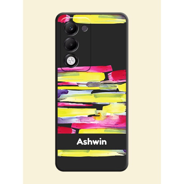 Brush Coloured On Space Black Custom Soft Matte Mobile Back Cover - Oppo k13x 5G Brush Coloured On Space Black Custom Soft Matte Mobile Back Cover - Oppo k13x 5G