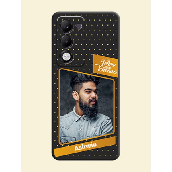 Follow Your Dreams with White Dots On Space Black Custom Soft Matte Mobile Back Cover - Oppo k13x 5G Follow Your Dreams with White Dots On Space Black Custom Soft Matte Mobile Back Cover - Oppo k13x 5G