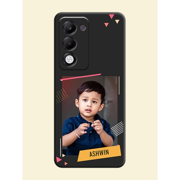 Photo Frame with Triangle Small Dots on Photo On Space Black Custom Soft Matte Mobile Back Cover - Oppo k13x 5G Photo Frame with Triangle Small Dots on Photo On Space Black Custom Soft Matte Mobile Back Cover - Oppo k13x 5G