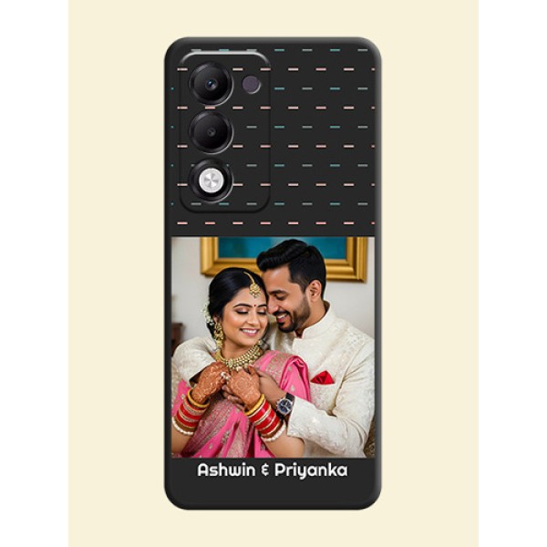 Line Pattern Design with Text On Space Black Custom Soft Matte Mobile Back Cover - Oppo k13x 5G