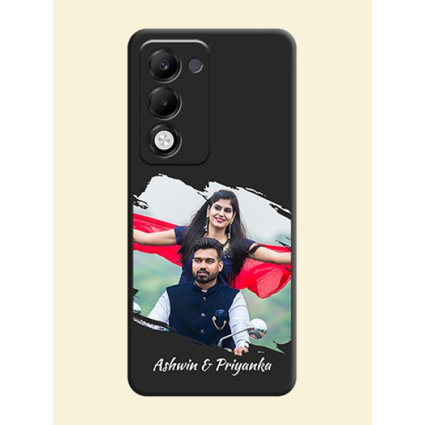 Grunge Brush Strokes on Photo On Space Black Custom Soft Matte Mobile Back Cover - Oppo k13x 5G Grunge Brush Strokes on Photo On Space Black Custom Soft Matte Mobile Back Cover - Oppo k13x 5G