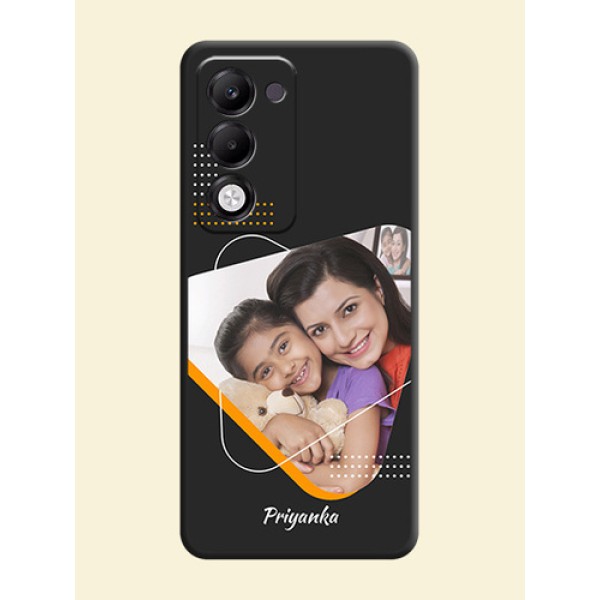 Yellow Triangle on Photo On Space Black Custom Soft Matte Mobile Back Cover - Oppo k13x 5G