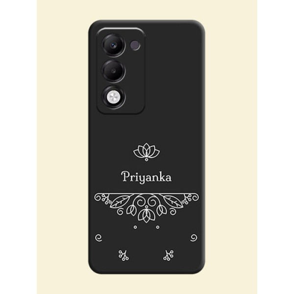 Lotus Garden Custom Text On Space Black Custom Soft Matte Mobile Back Cover - Oppo k13x 5G Lotus Garden Custom Text On Space Black Custom Soft Matte Mobile Back Cover - Oppo k13x 5G