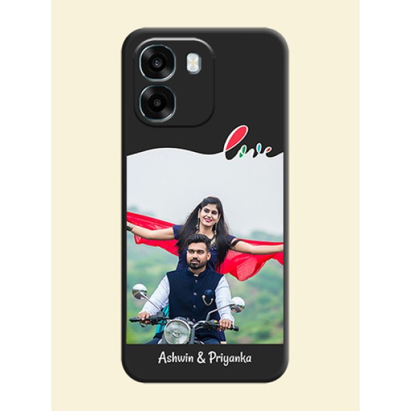 Fall in Love Pattern with Picture on Photo On Space Black Custom Soft Matte Mobile Back Cover - Oppo K14 5G Fall in Love Pattern with Picture on Photo On Space Black Custom Soft Matte Mobile Back Cover - Oppo K14 5G
