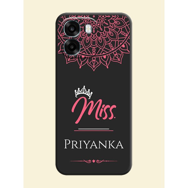 Mrs Name with Floral Design On Space Black Custom Soft Matte Mobile Back Cover - Oppo K14 5G Mrs Name with Floral Design On Space Black Custom Soft Matte Mobile Back Cover - Oppo K14 5G