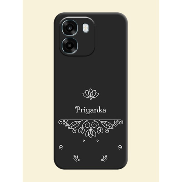 Lotus Garden Custom Text On Space Black Custom Soft Matte Mobile Back Cover - Oppo K14 5G Lotus Garden Custom Text On Space Black Custom Soft Matte Mobile Back Cover - Oppo K14 5G