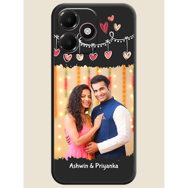 Pink Love Hangings with Name On Space Black Custom Soft Matte Mobile Back Cover - Oppo K14 Lite 4G Pink Love Hangings with Name On Space Black Custom Soft Matte Mobile Back Cover - Oppo K14 Lite 4G