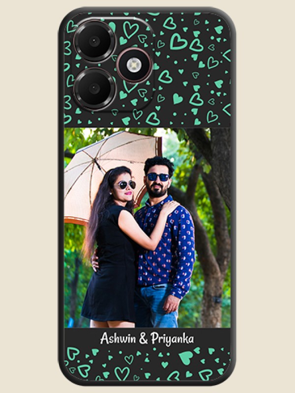 Sea Green Indefinite Love Pattern on Photo On Space Black Custom Soft Matte Mobile Back Cover - Oppo K14 Lite 4G