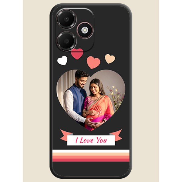 Love Shaped Photo with Colorful Stripes On Space Black Custom Soft Matte Mobile Back Cover - Oppo K14 Lite 4G Love Shaped Photo with Colorful Stripes On Space Black Custom Soft Matte Mobile Back Cover - Oppo K14 Lite 4G