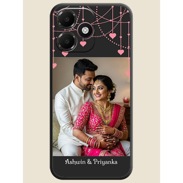 Pink Love Hangings with Text On Space Black Custom Soft Matte Mobile Back Cover - Oppo K14 Lite 4G Pink Love Hangings with Text On Space Black Custom Soft Matte Mobile Back Cover - Oppo K14 Lite 4G