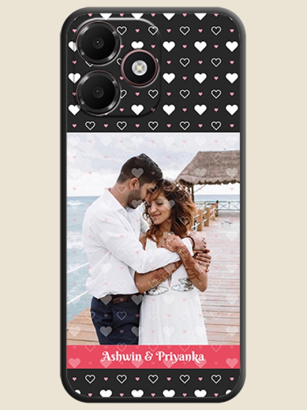 White Color Love Symbols with Text Design on Photo On Space Black Custom Soft Matte Mobile Back Cover - Oppo K14 Lite 4G