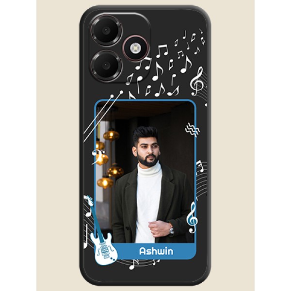 Musical Theme Design with Text on Photo On Space Black Custom Soft Matte Mobile Back Cover - Oppo K14 Lite 4G Musical Theme Design with Text on Photo On Space Black Custom Soft Matte Mobile Back Cover - Oppo K14 Lite 4G