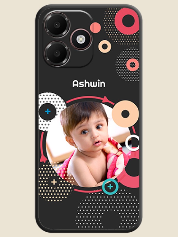 Multicoloured Round Image On Space Black Custom Soft Matte Mobile Back Cover - Oppo K14 Lite 4G