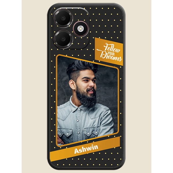Follow Your Dreams with White Dots On Space Black Custom Soft Matte Mobile Back Cover - Oppo K14 Lite 4G