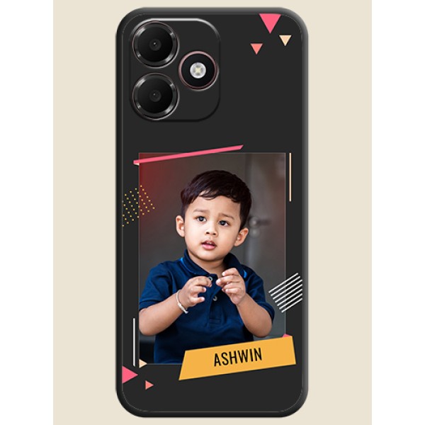 Photo Frame with Triangle Small Dots on Photo On Space Black Custom Soft Matte Mobile Back Cover - Oppo K14 Lite 4G Photo Frame with Triangle Small Dots on Photo On Space Black Custom Soft Matte Mobile Back Cover - Oppo K14 Lite 4G